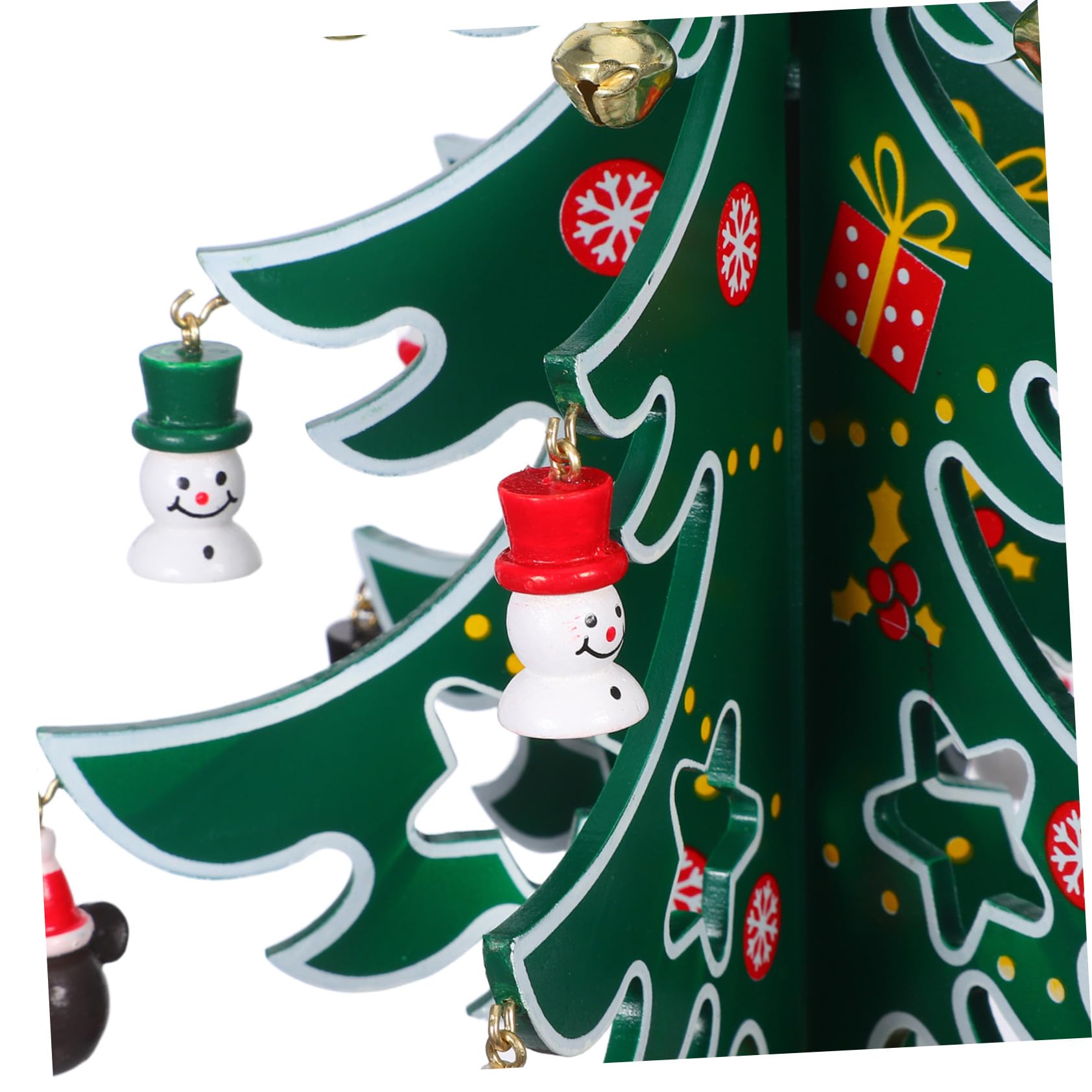 2pezzi Albero di Natale in Legno Mini con Piccoli Ornamenti Appesi Decorazioni da Tavola per Festival Alberi di Natale da Tavolo Artigianali