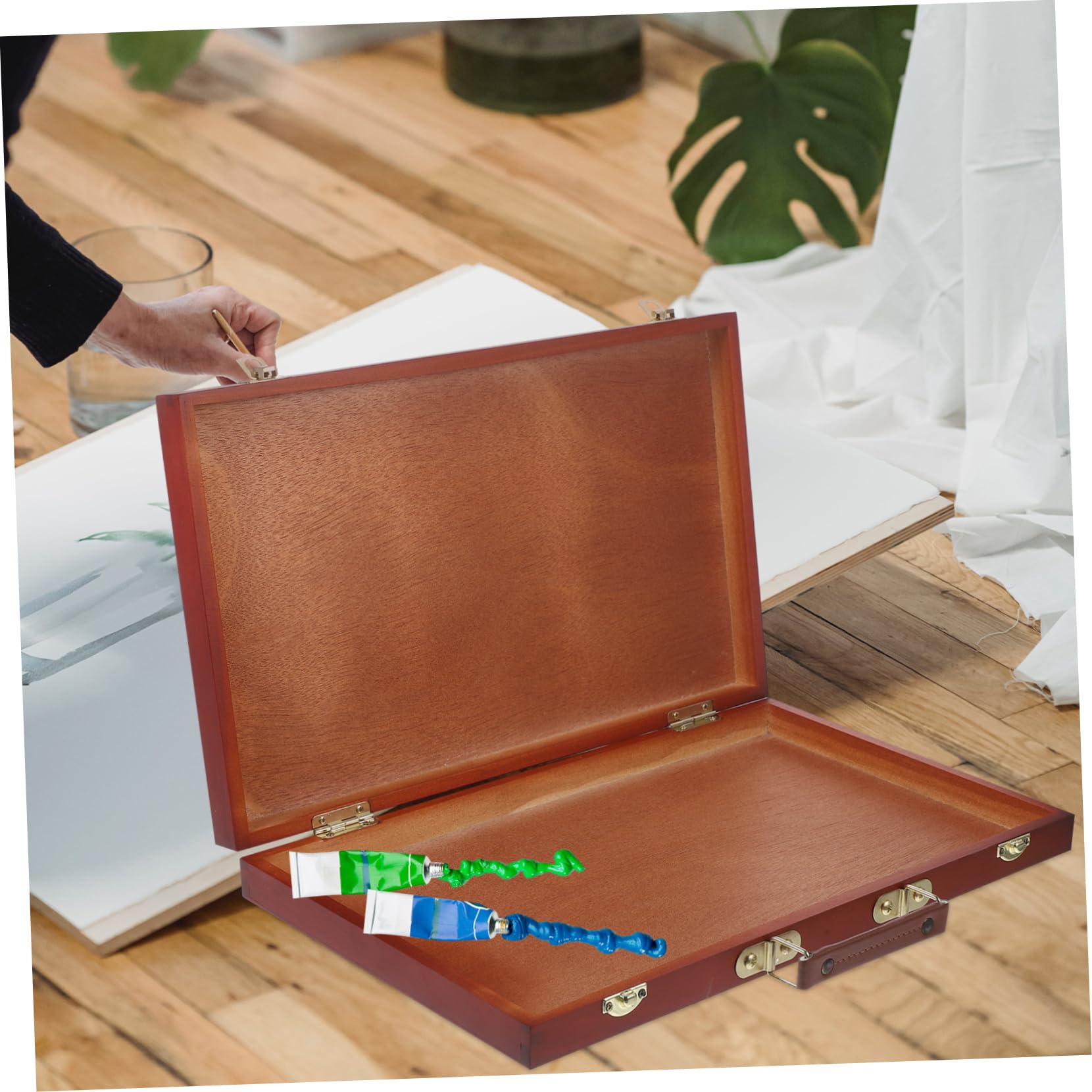 Boîte de Peinture en Bois Style Européen, de Rangement Multifonctionnelle