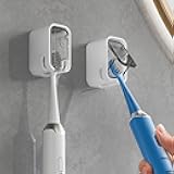 Toothbrush Holders for Bathroom【Innovation Single Slot Design】 2PCS Toothbrush Holder Wall Mounted with Cover for Shower, Single Toothbrush Dispenser Storage Organizer for Family & Travel