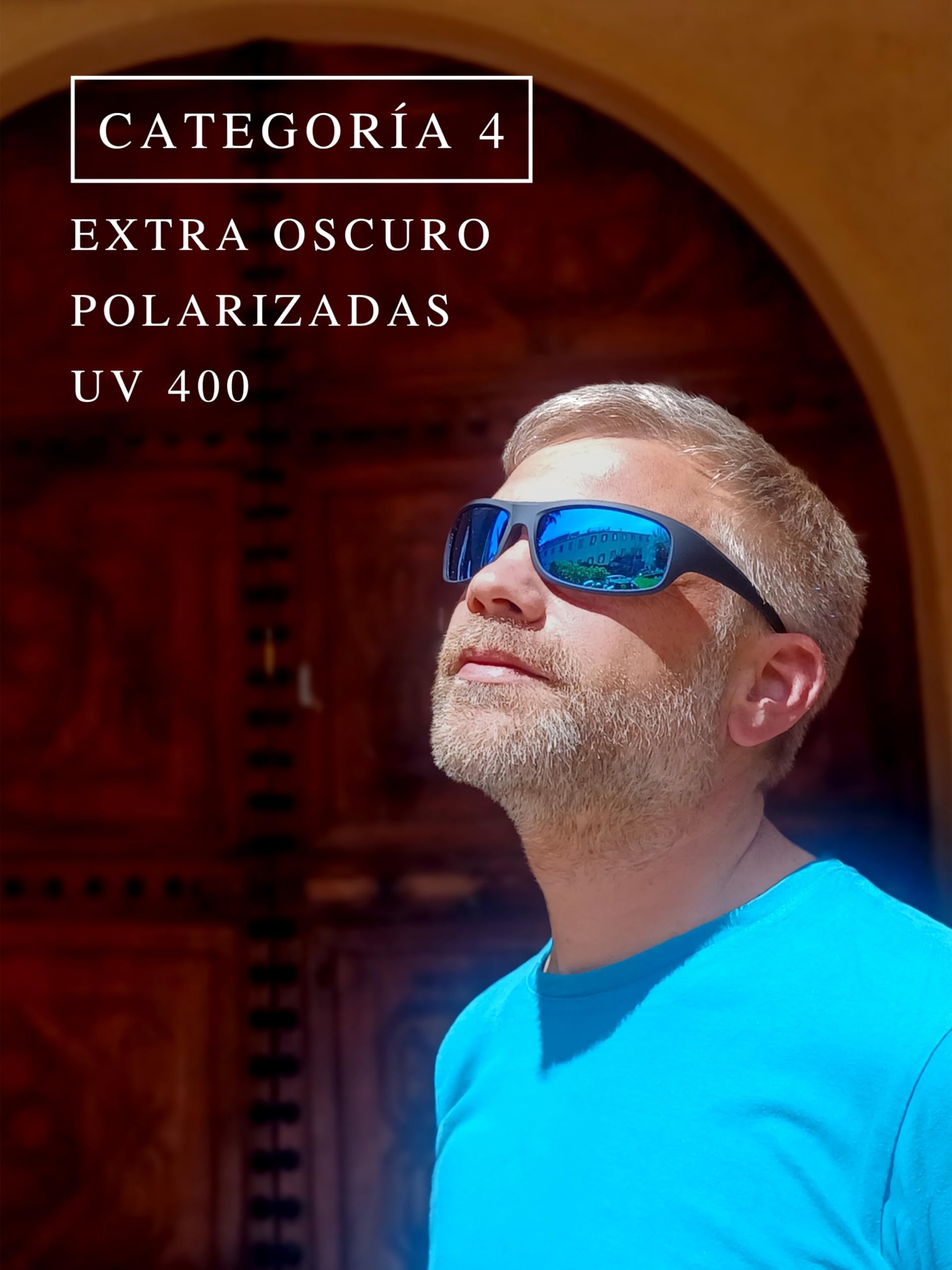 Gafas de sol EREBOS categoría 4 – extra oscuras para hombre y mujer, polarizadas, con efecto espejo, gafas glaciares CAT 4, UV 400, gafas para ojos fotosensibles