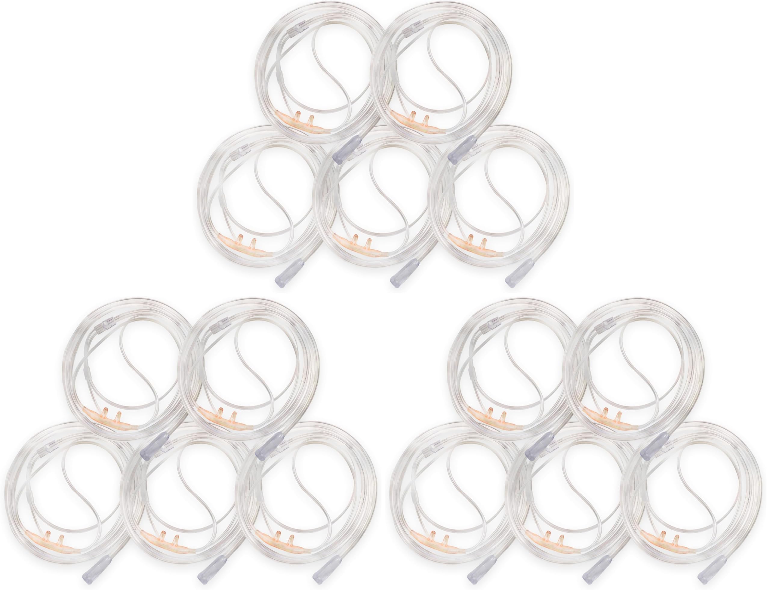 JWYN 5pk 7Ft Adult Oxygen Nasal Cannula, Salter Style, Trumpet Connector (Pack of 3)