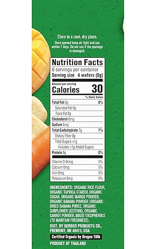 Miniatura 5 de Gerber Obleas suaves para dentición orgánicas, mango y plátano y zanahoria (1 unidad (paquete de 3))