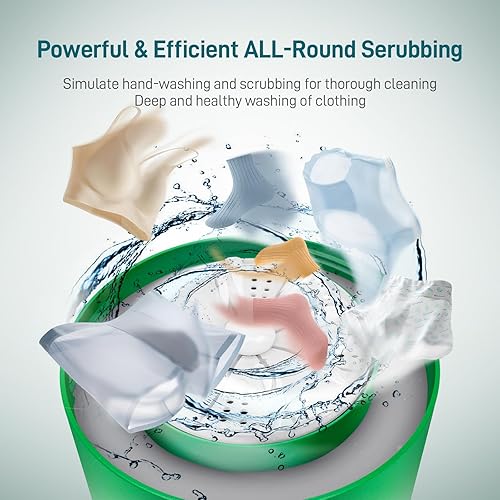 Miniatura 5 de Lavadora de ropa interior  Mini lavadora portátil de 1 litro, limpieza profunda de ropa interior, ropa pequeña para bebé, calcetines, ligera y