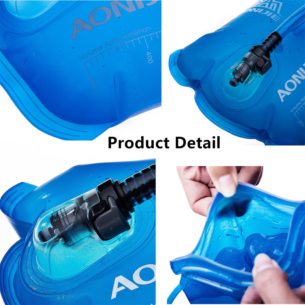 TPZORJX Poche D’hydratation 1 L – Sac à Eau Portable Anti-fuite, Avec Brosse De Nettoyage, Pour Rando, Vélo, Escalade, Camping