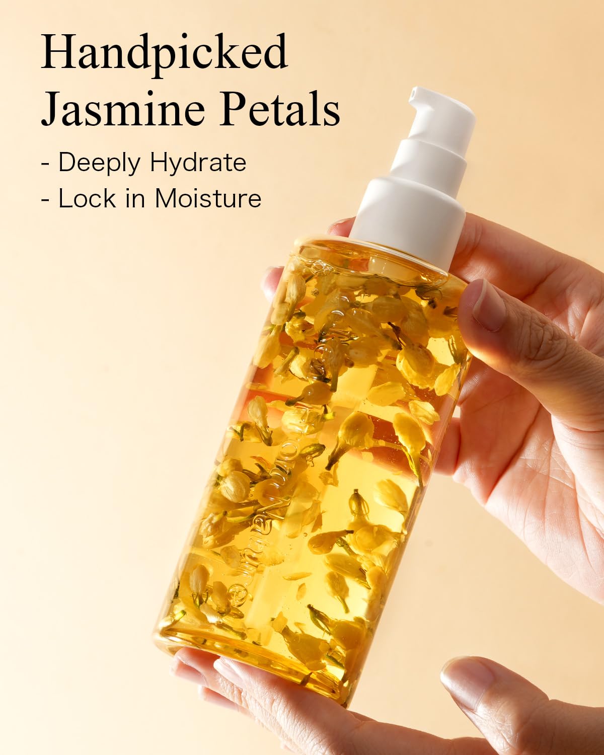 Olio corpo biologico multiuso per pelle, viso, capelli e unghie, con petali di gelsomino raccolti a mano, olio essenziale di gelsomino e vitamina E e olio di mandorle, nutriente e idratante, per