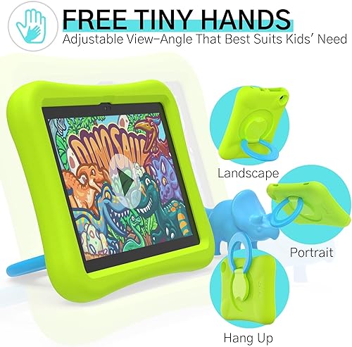 Miniatura 5 de PEPKOO Funda infantil para tableta HD 8 y HD 8 Plus, ligera, flexible, a prueba de golpes, con mango plegable, soporte para tableta de 10 generación