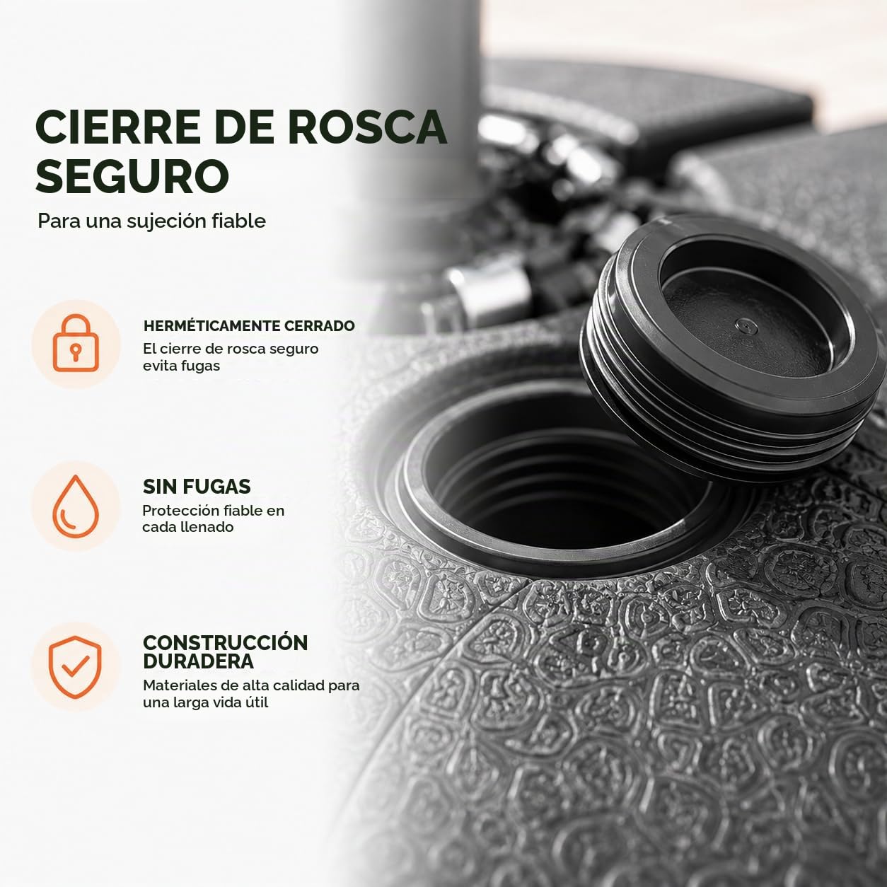 Soporte para sombrillas – Pesos para rellenar para cruces de suelo de plástico – Soporte para sombrilla (4 piezas hasta 80 kg, plástico)