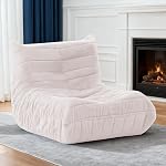 Bean Chaise de sac, Sac de haricot géant Canapé Lazy Beanbag Chaises pour adultes Fireside Bean Bag Couch avec éponge haute densité Sacs de haricots remplis chaise pour appartement salon chambre bureau, rose poussiéreux