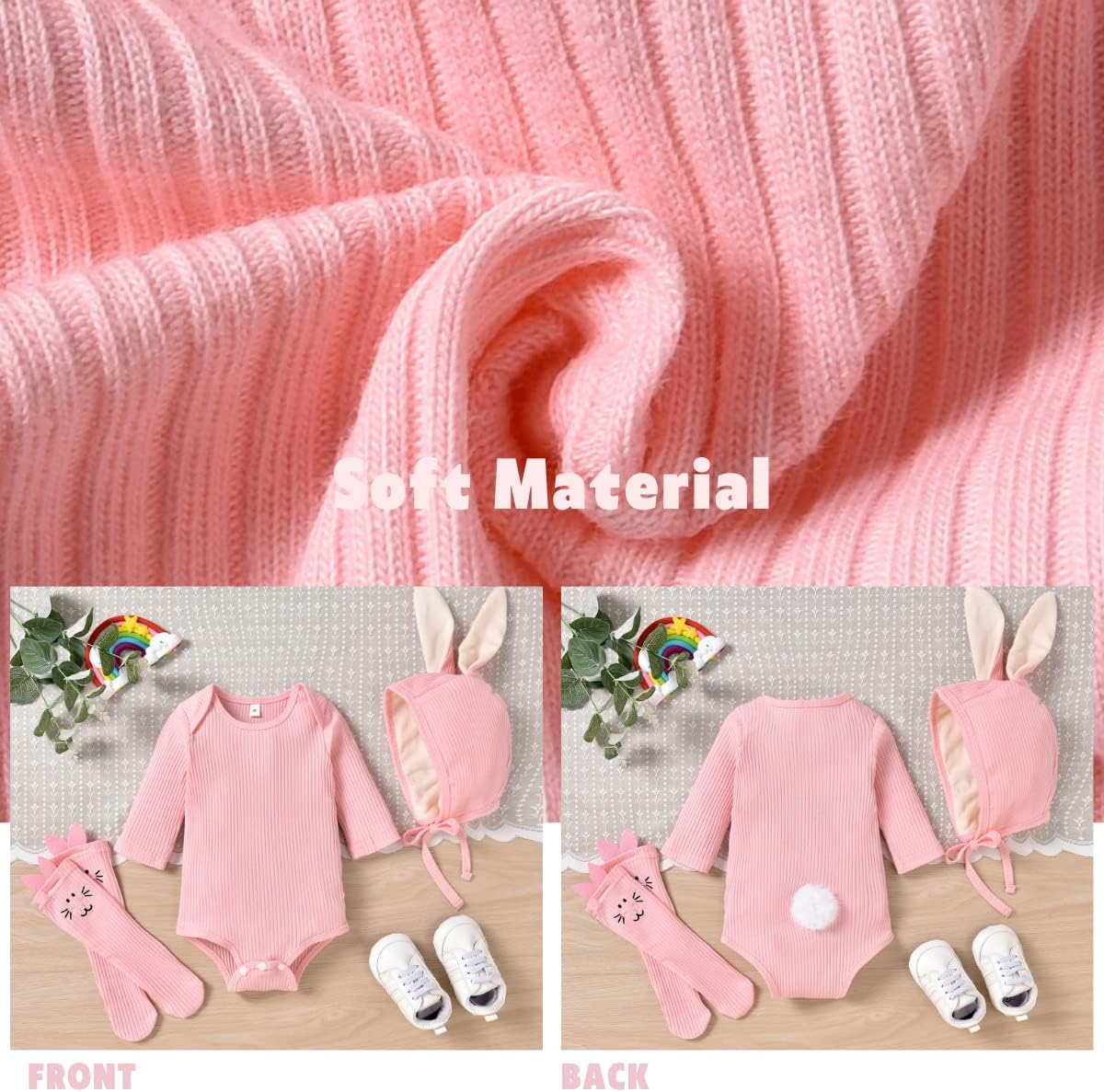 Aalizzwell Infant Baby Boys Girls Easter Clothes Bunny Outfit - Image 3