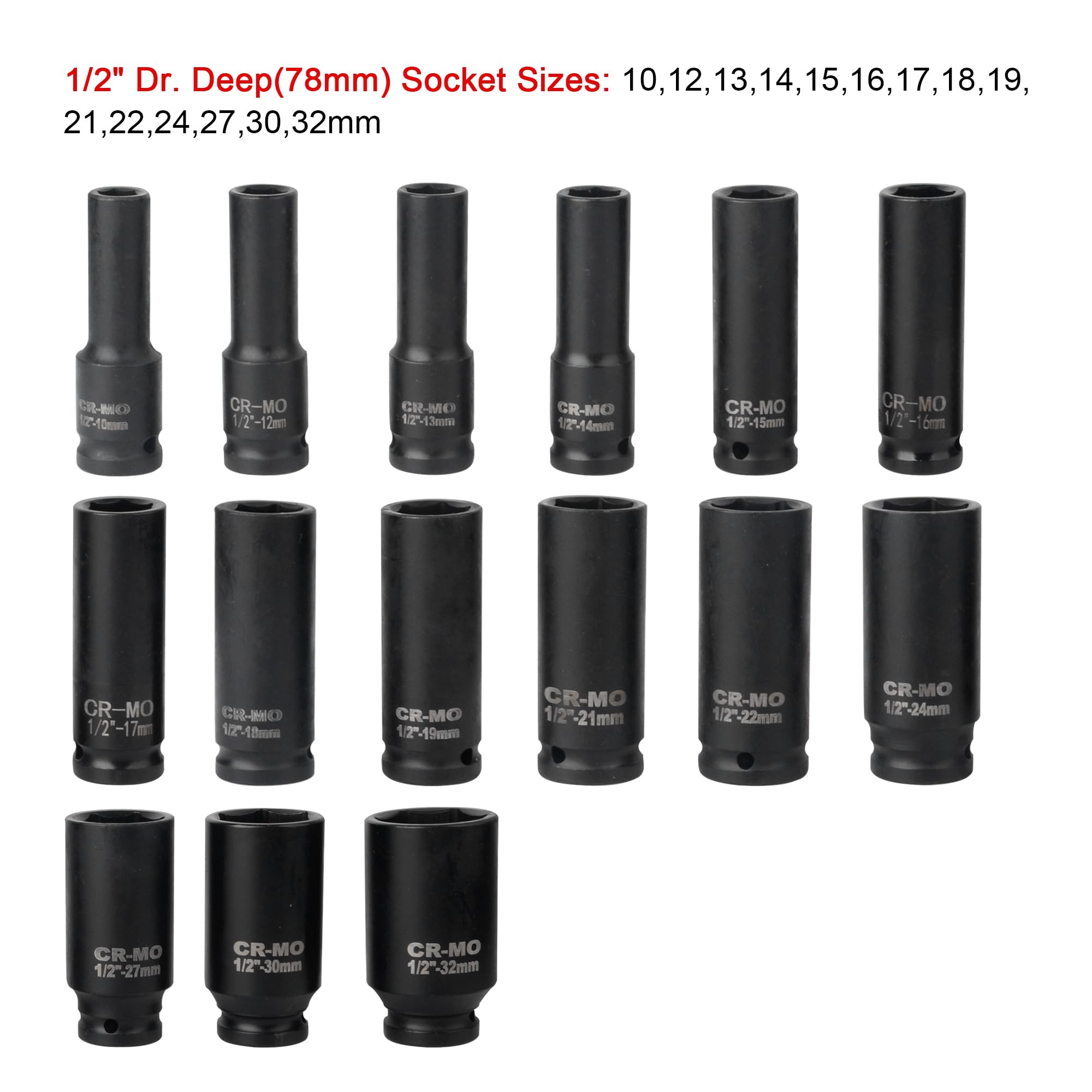 35 szt. 1/2" napęd 6-punktowy 8-32mm metryczny zestaw głębokich nasadek udarowych narzędzia samochodowe garażowe