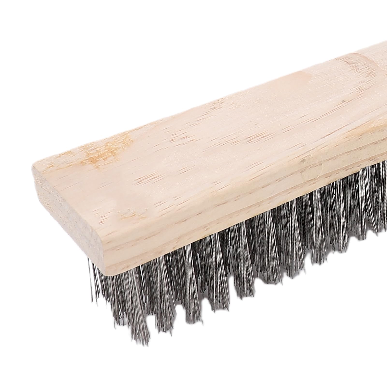 Szczotka do Szorowania Podłogi 60 Cm z Włosiem Drucianym ze Stali Nierdzewnej, Wytrzymała Szczotka do Czyszczenia Tarasu na Podjeździe, Szorstka z długą rączką Zewnętrznego Garażu Betonowego