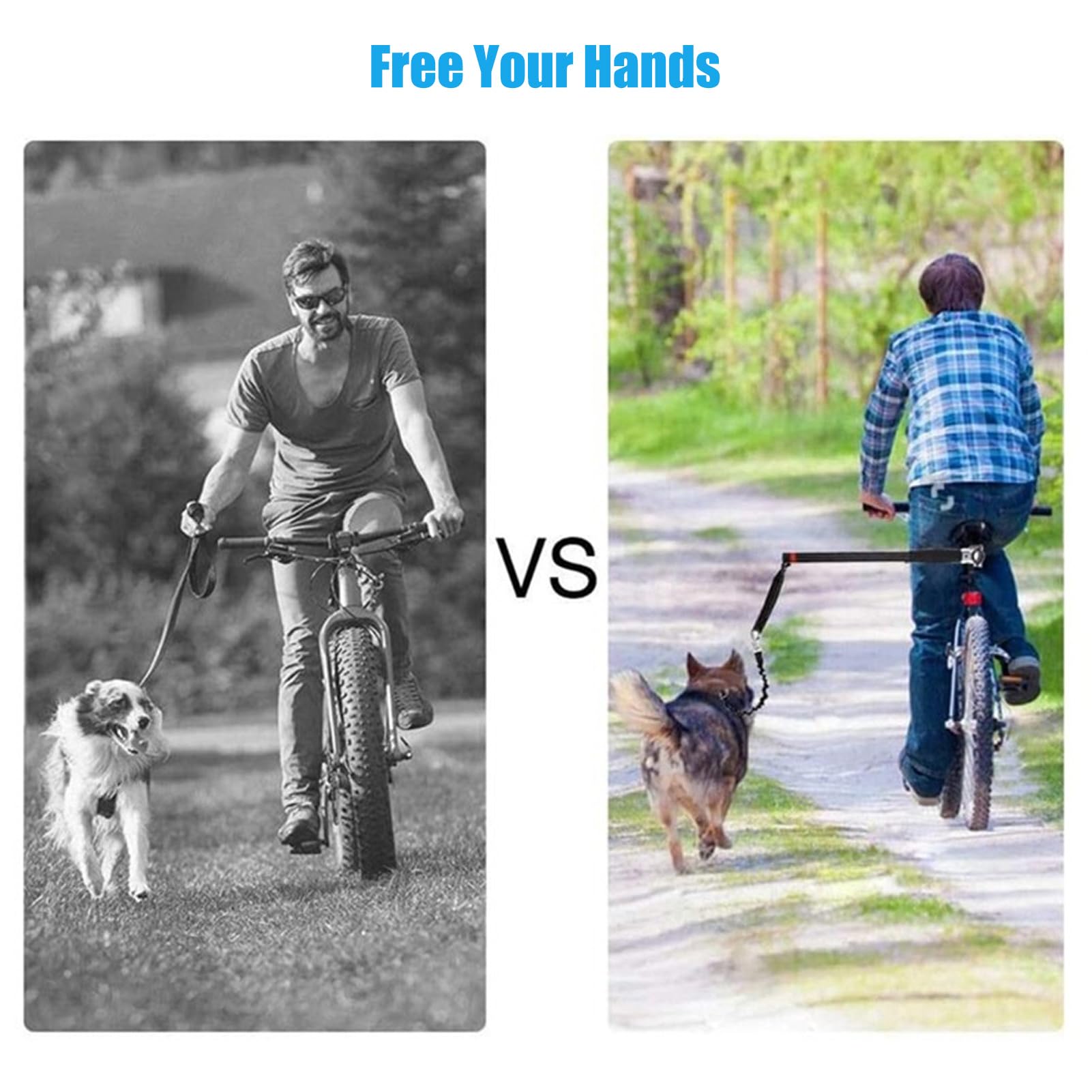 Tyenaza Correa de Bicicleta para Perro, Correa Retráctil para Bicicleta con Marco de Metal de Alta Resistencia, Accesorios para Mascotas, para Ejercicio Entrenamiento Correr Ciclismo y al Aire Libre