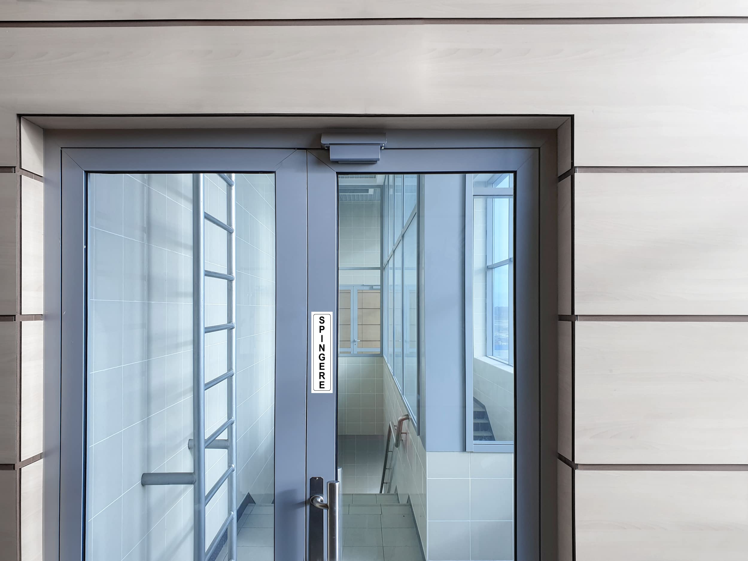 2 Adesivi scritta: Spingere - Tirare - etichette morbide, adesive, avviso per porte. Mis. 20 x 5 cm - (verticali) 2 pz.