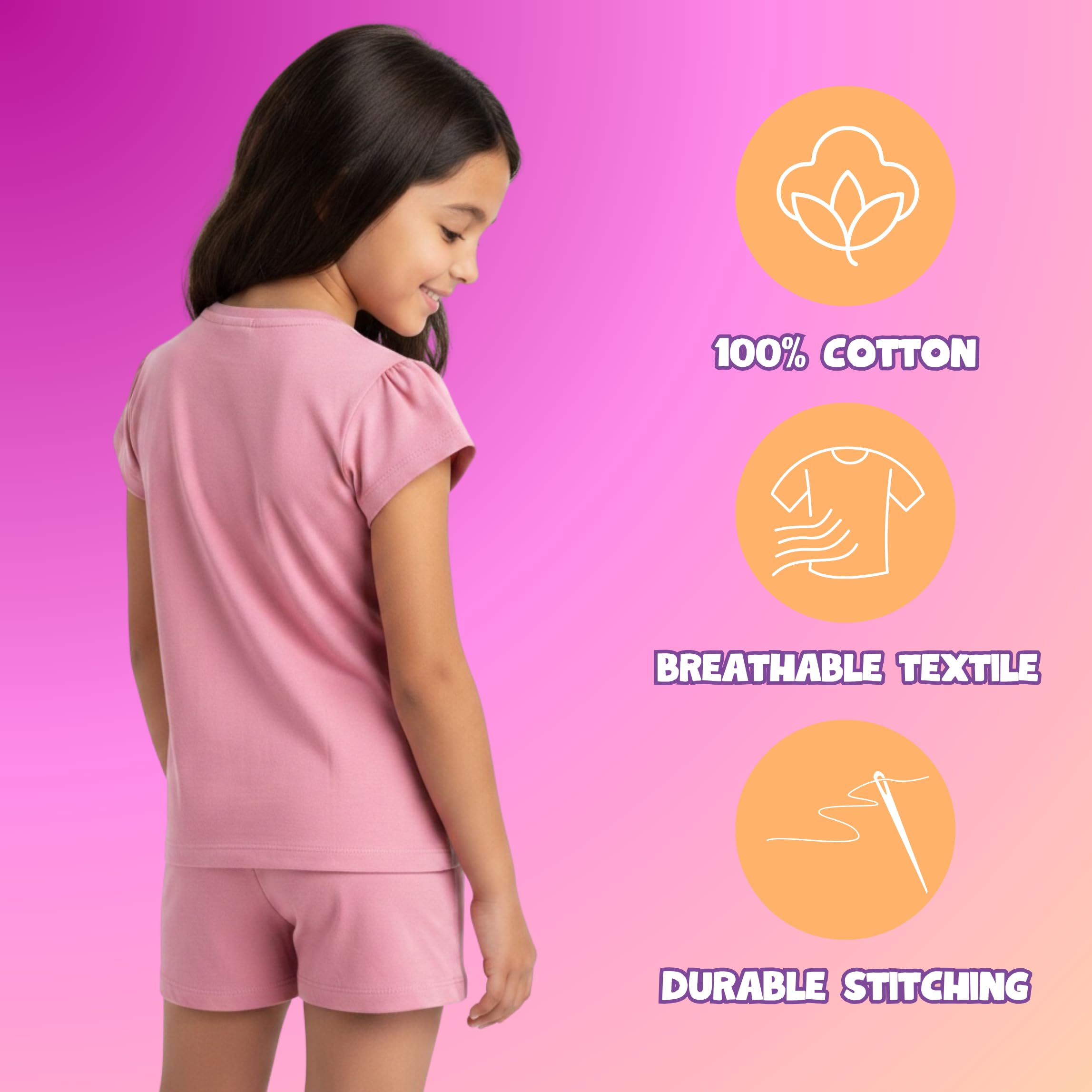 Gabby's Dollhouse Camiseta y Pantalón Corto para Niña, Pijama Conjunto 2 Piezas para Niñas, Incluye Caja de Regalo, Tallas 3 a 8 Años