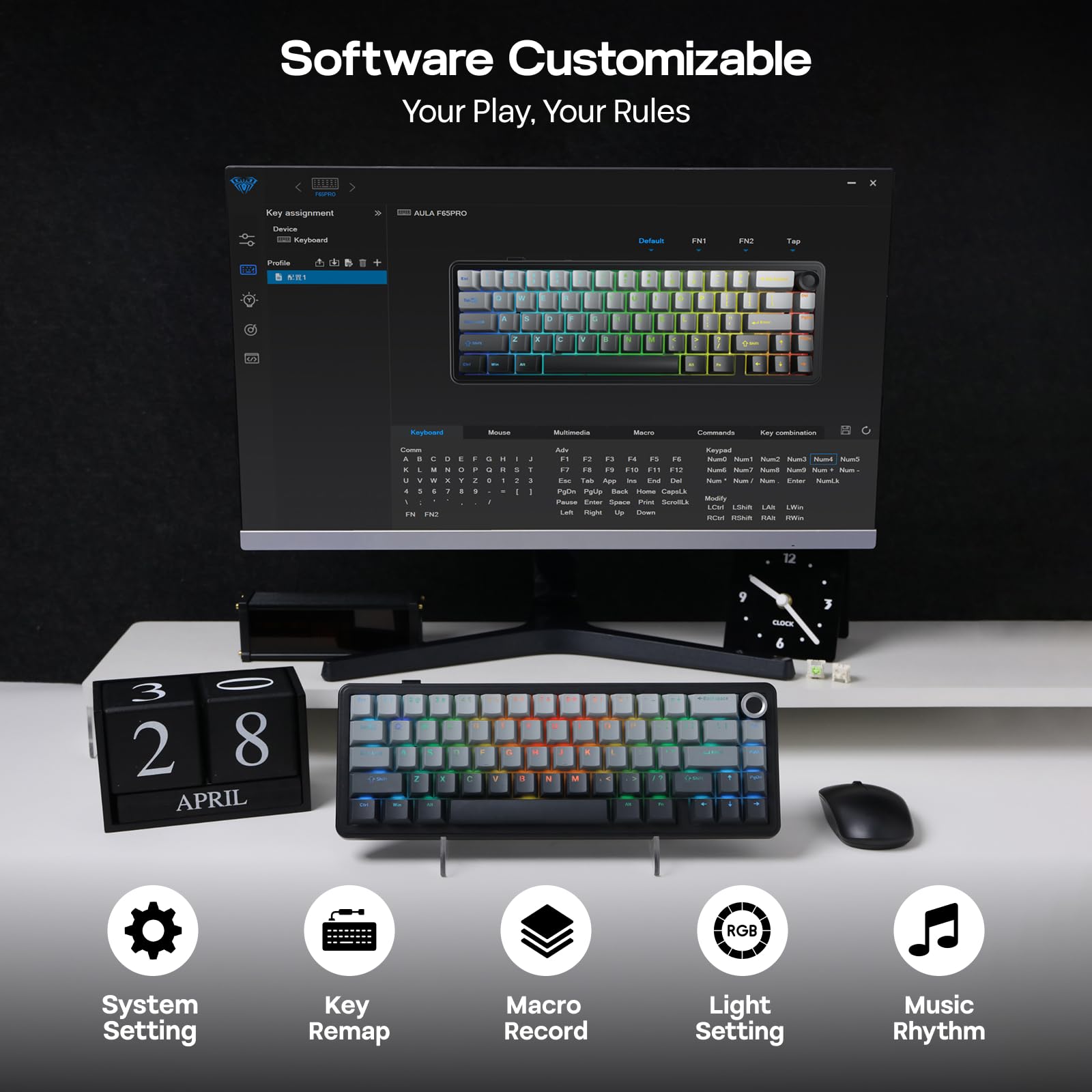 Amazon | EPOMAKER x AULA F65 PRO ワイヤレスメカニカルゲーミング 
