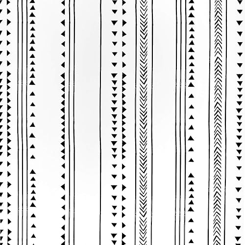 Caltero Papel tapiz de triángulo moderno de 17.7 x 236 pulgadas, papel tapiz triangular para despegar y pegar, papel de contacto blanco y negro,