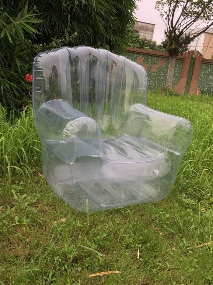 クリアで透明な空気注入式ソファソファ 屋内/屋外用 軽量エアソファシート パーティー 庭や部屋用