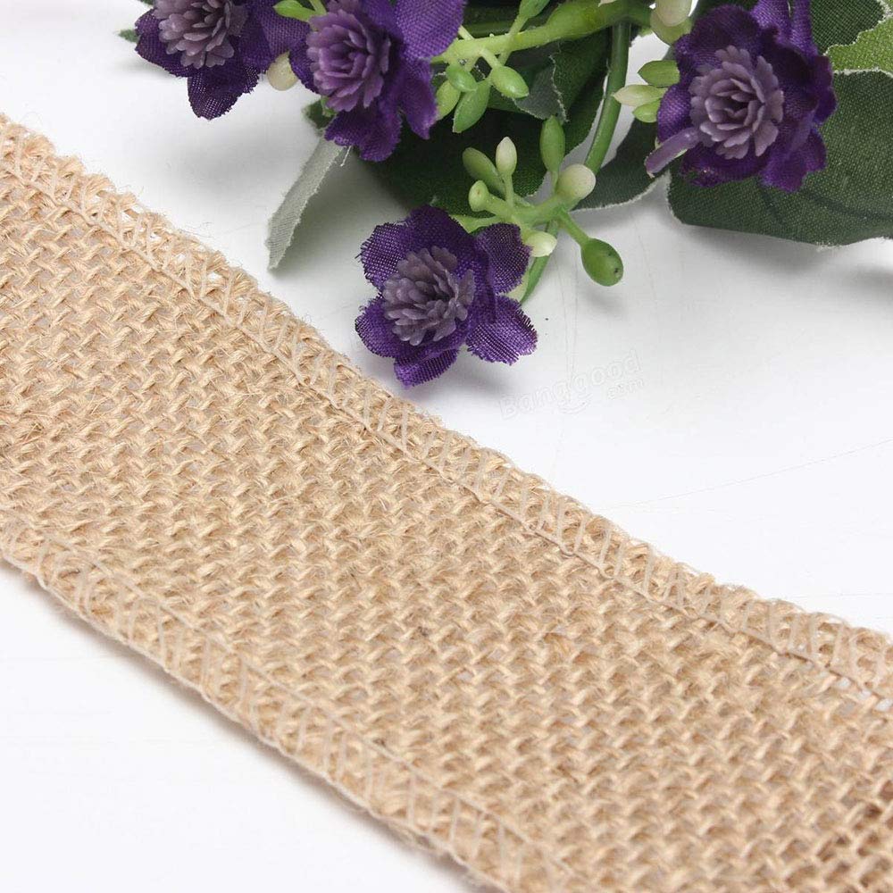 MoonyLI Sackleinen-Band, natürliche Sackleinen Stoff Ribbon Roll für Hochzeit Veranstaltungen Party und Inneneinrichtungen, Kunsthandwerk hausgemachte DIY-Projekte, 25-Yard