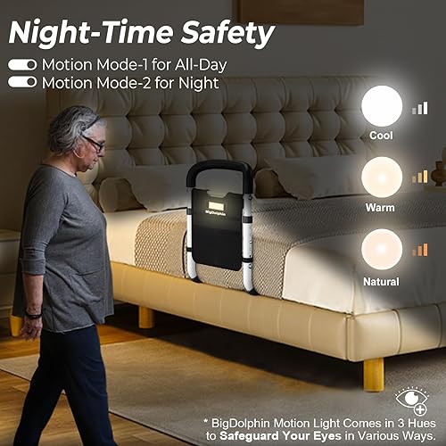 Miniatura 3 de Riel de cama  Rieles de cama para adultos mayores  Bastón de cama ajustable con mango ergonómico antideslizante y bolsillo de almacenamiento,