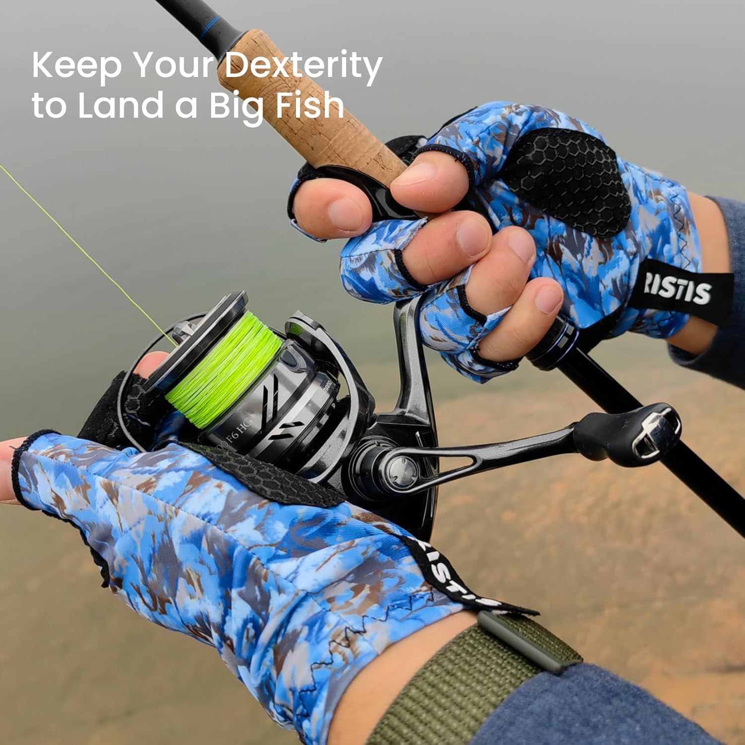 Pristis Utility Multi-Function Fishing Equipment Combination, UTA II Fishing Pliers & Snow CAMO Half-Finger Fishing Gloves (S-M), A Cool Option for Angler