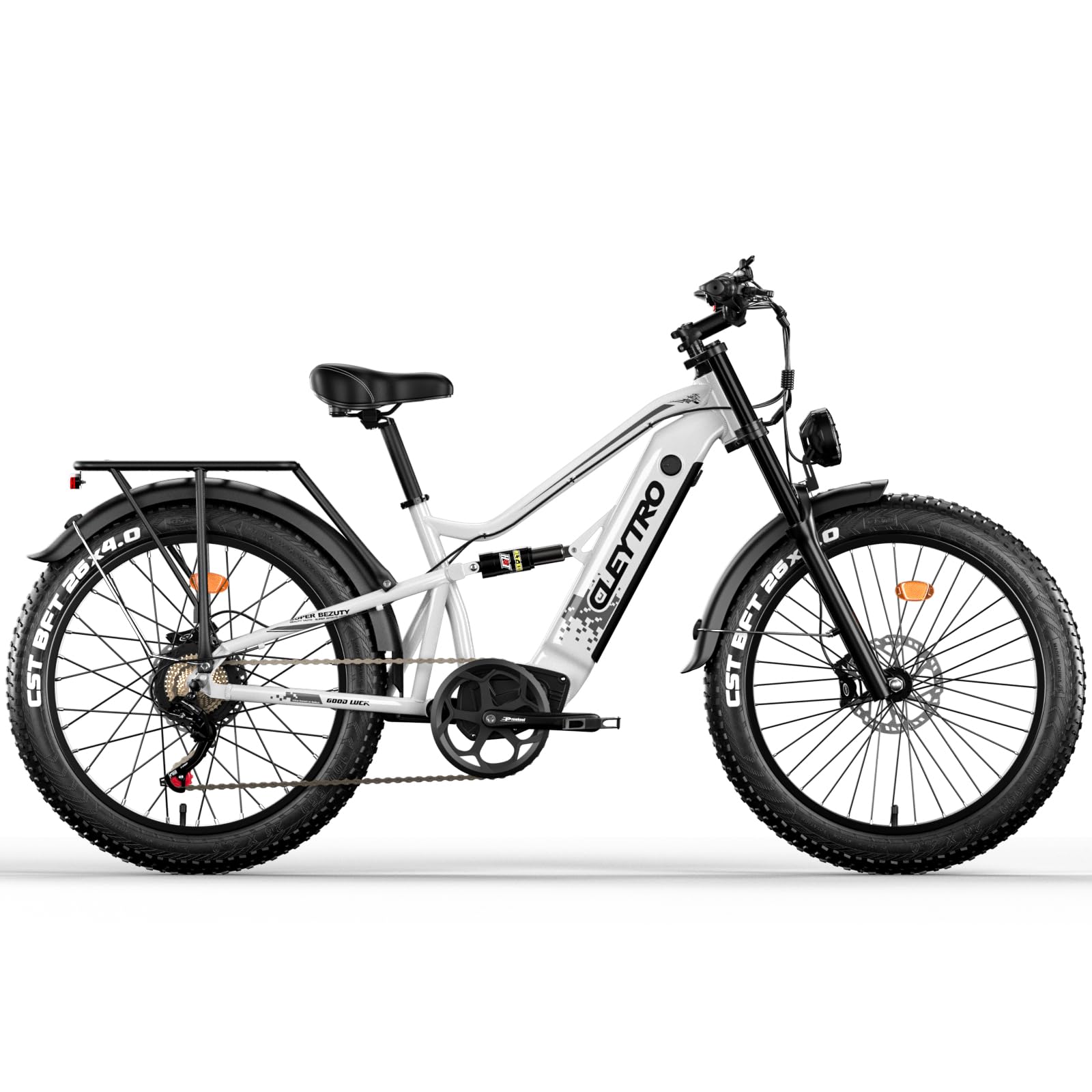 tifgalop Elektrofahrrad für Erwachsene, 26-Zoll-Offroad-Elektrofahrrad, doppelte Stoßdämpfung, 7 Gänge, 48V 18Ah Lithiumbatterie, Reichweite bis zu 45–90 Kilometer