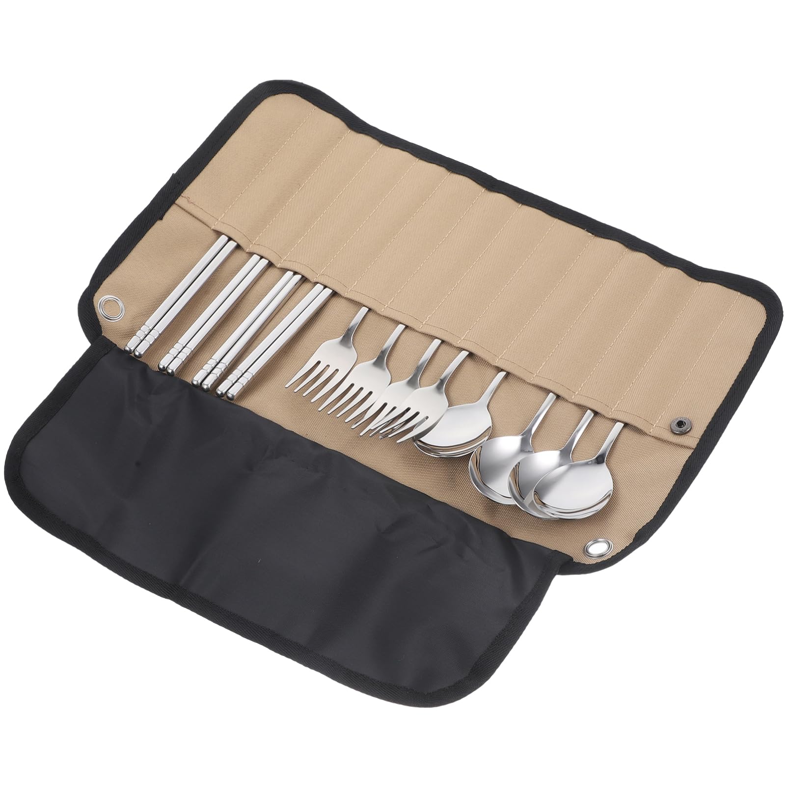 Anneome 1set Utensili Da Campeggio Nylon Kit Portatile Di Posate Per Picnic Con Organizer Per Escursioni e Attività Outdoor Include Bacchette Cucchiaio e Forchetta