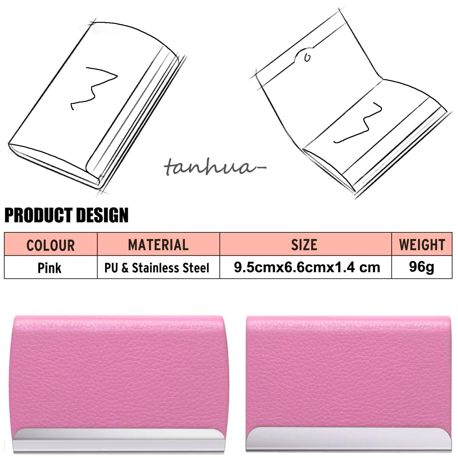 NANXJIUR Business Card Holder, Metal Case Pocket, Holder for Women & Men - Image 2