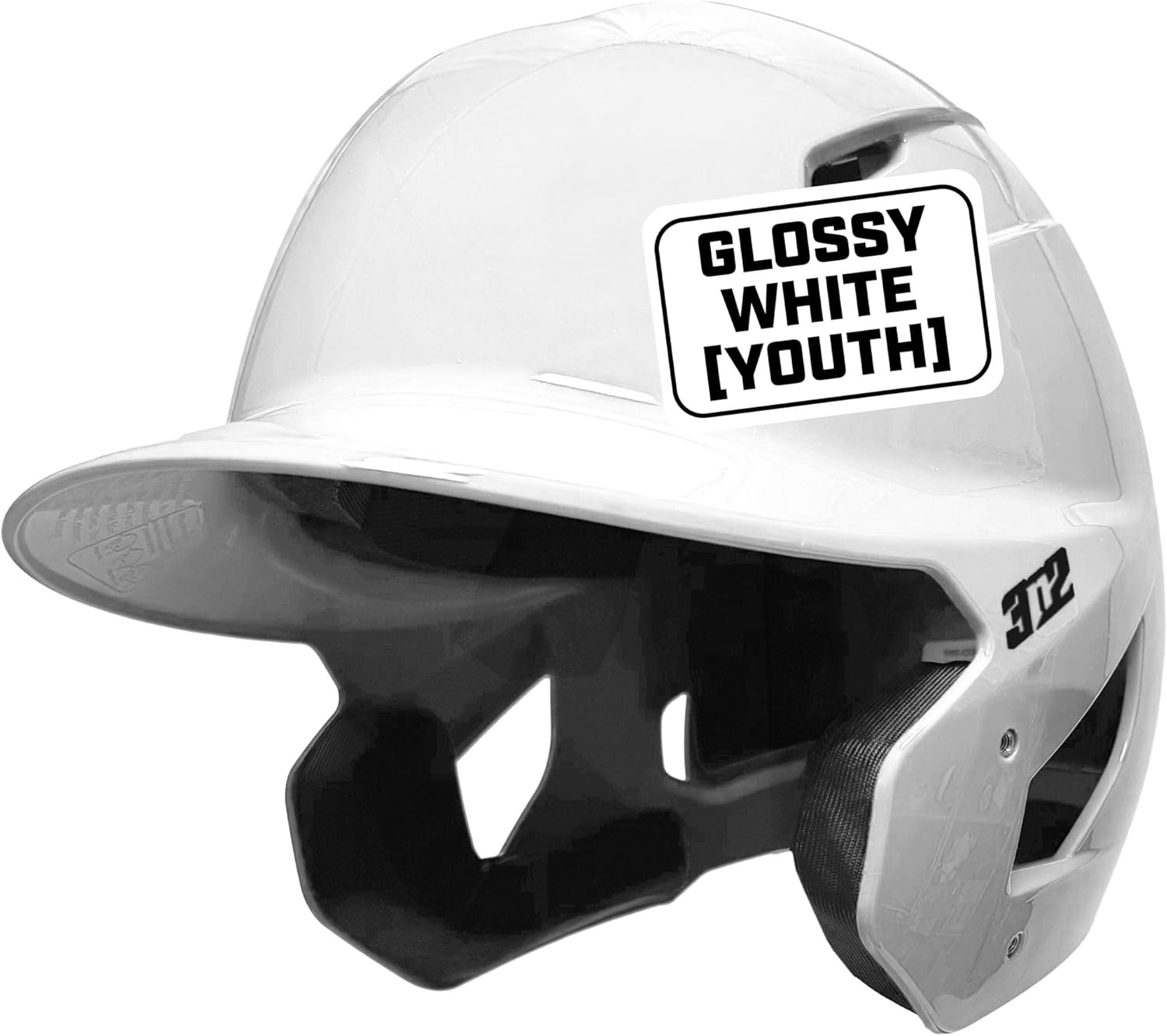 3N2 Pro Clutch Baseball Helmet - Ventilated High-Impact Shell, Moisture-Wicking Padding - Glossy (Black, Red, Navy, Blue or White) - Youth