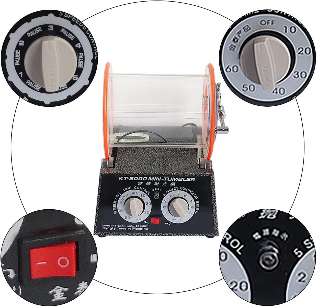 Kt2000 ローラーポリッシャー - タイミングスピード機能ジュエリー研磨用クルミコインバリ取り面取りクリーニングツール 安全で安 研磨機  Kt2000 ローラーポリッシャー - タイミングスピード機能ジュエリー研磨用クルミコインバリ取り面取りクリーニングツール Kt2000 ...
