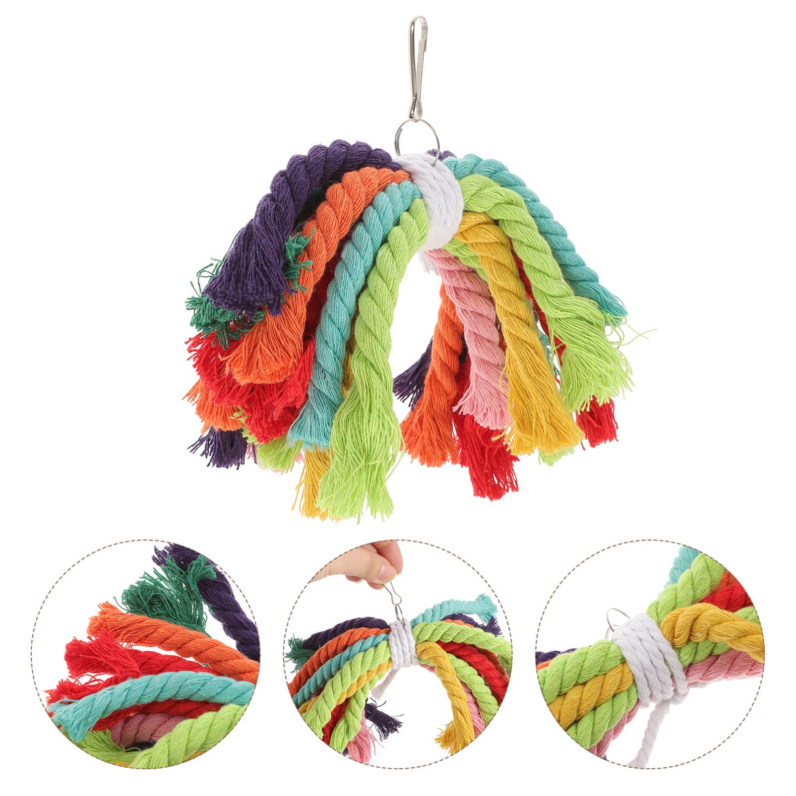Housoutil 5pièces Jouet Coton pour Oiseaux Jouet à Mâcher pour Perroquets Parakeets Et Autres Oiseaux Domestiques Amusement Et Détente Assurés