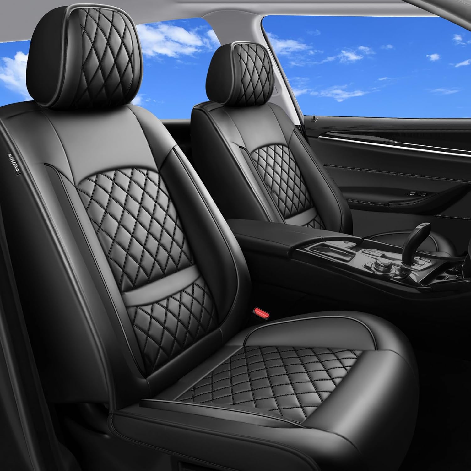 Car Seat Covers Compatible with Jeep Renegade 2015-2026 - Waterproof Breathable Leather Automotive Seat Cushions Protector, Airbag Compatible, Only 2 Front seat Covers Black