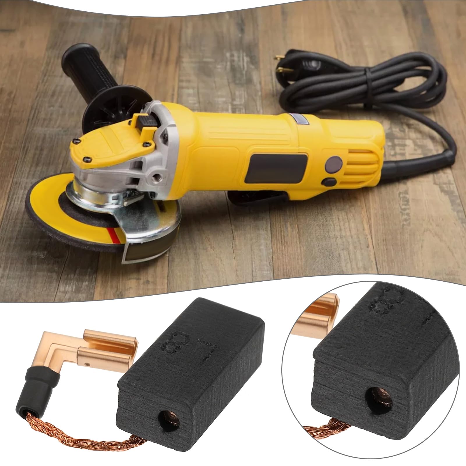 ECSiNG 2Pairs Carbon Brushes Replacement Part N183725 Compatible with Dewalt Angle Grinder DWE4050 DWE4887N DWE4056 DWE4057 DWE4157(16 * 7.7 * 6mm) - Image 3
