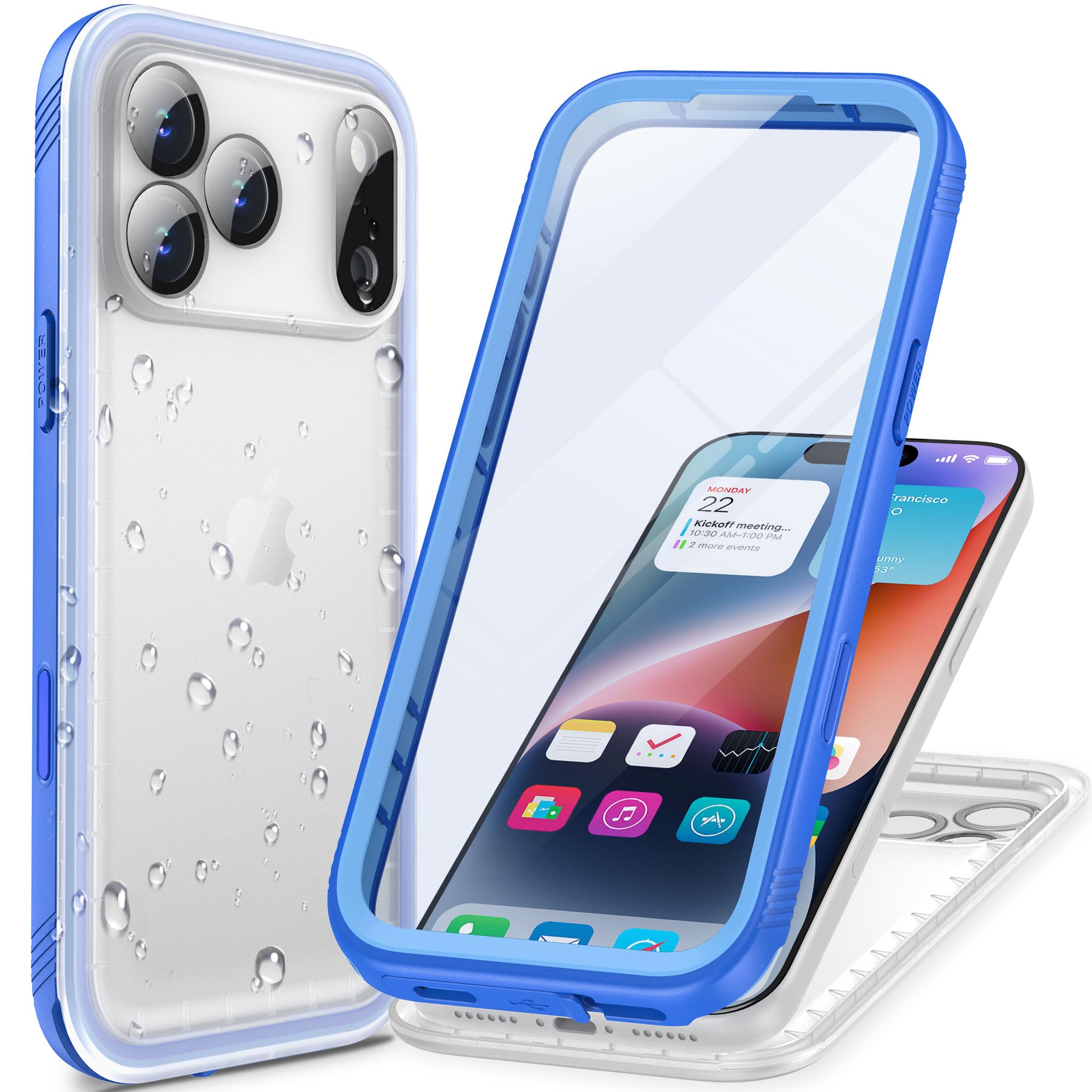 Cozycase Cover Per iPhone 17 Pro Resistente Agli Urti Impermeabile Fronte e Retro Doppia Bumper Completa Originale Full Body Case Custodia Anti Urto Polvere Caduta i Phone 17Pro Case