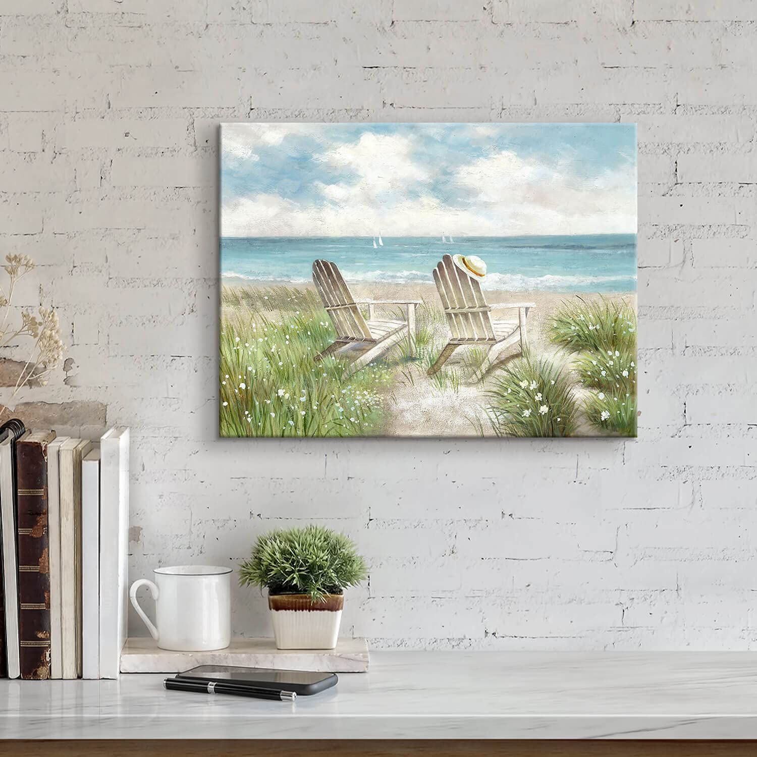 Amazon｜ビーチピクチャー キャンバス ウォールアート 海の景色 アート