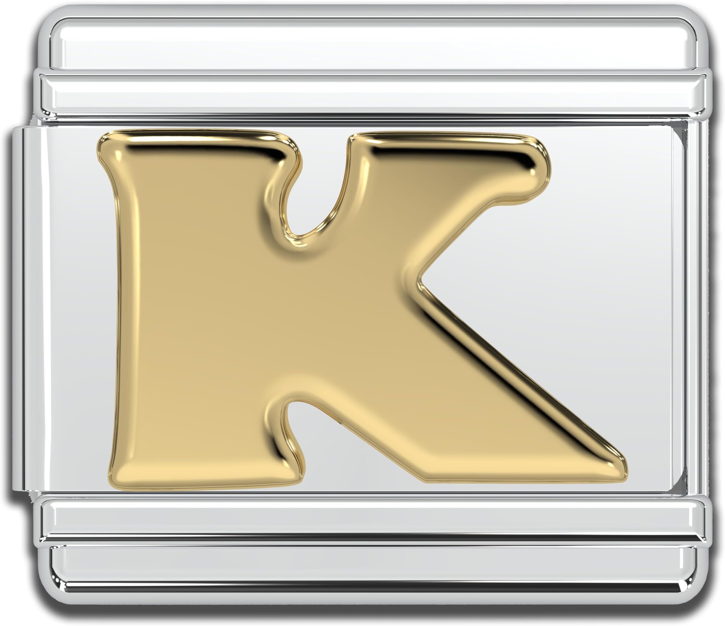 Italian Bracelet Letter Charm, 9mm Gold Alphabet Charms, Jewelry Bracelets Links for Women, Stainless Steel Initials Link Letters for Men