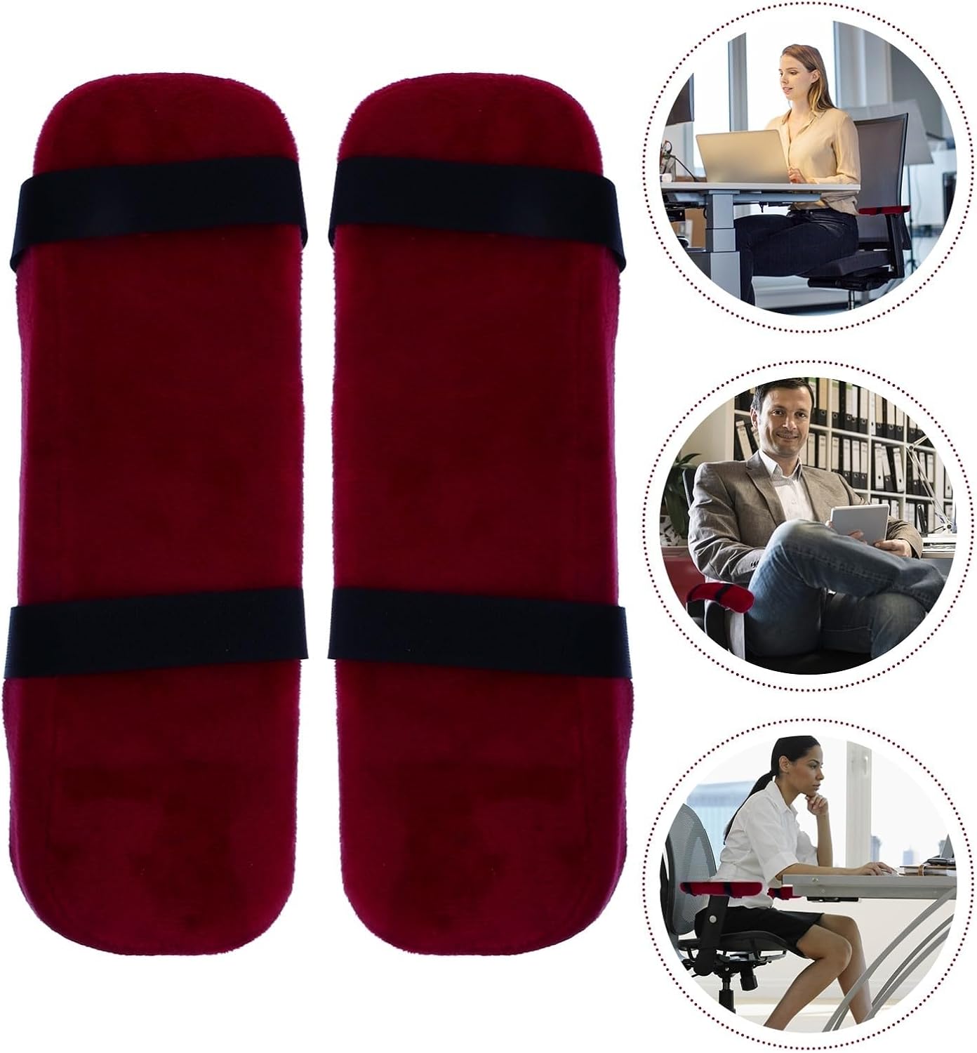 2pcs Chair Armrest Pad Memory Foam Polyester Support for Office Chair