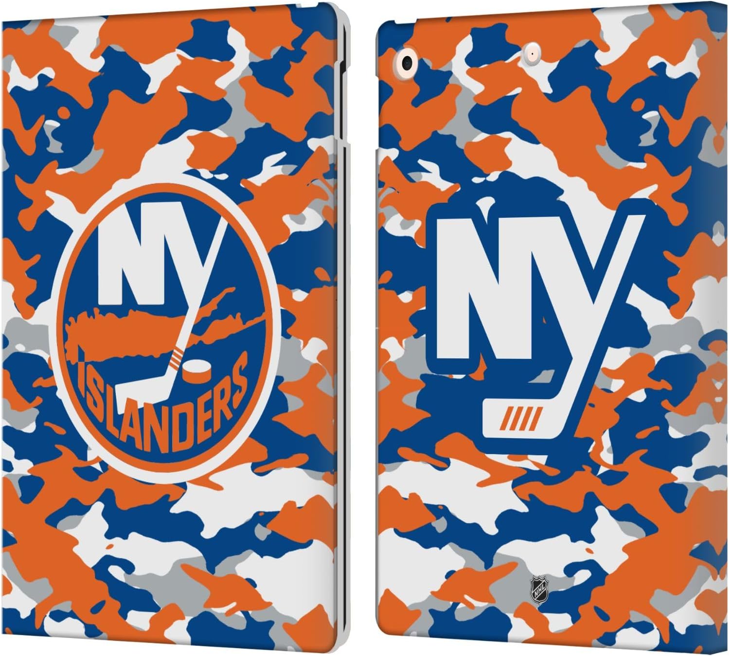 Head Case Designs Officially Licensed NHL Camouflage New York Islanders Leather Wallet Case Compatible with Apple iPad 10.2 2019/2020/2021