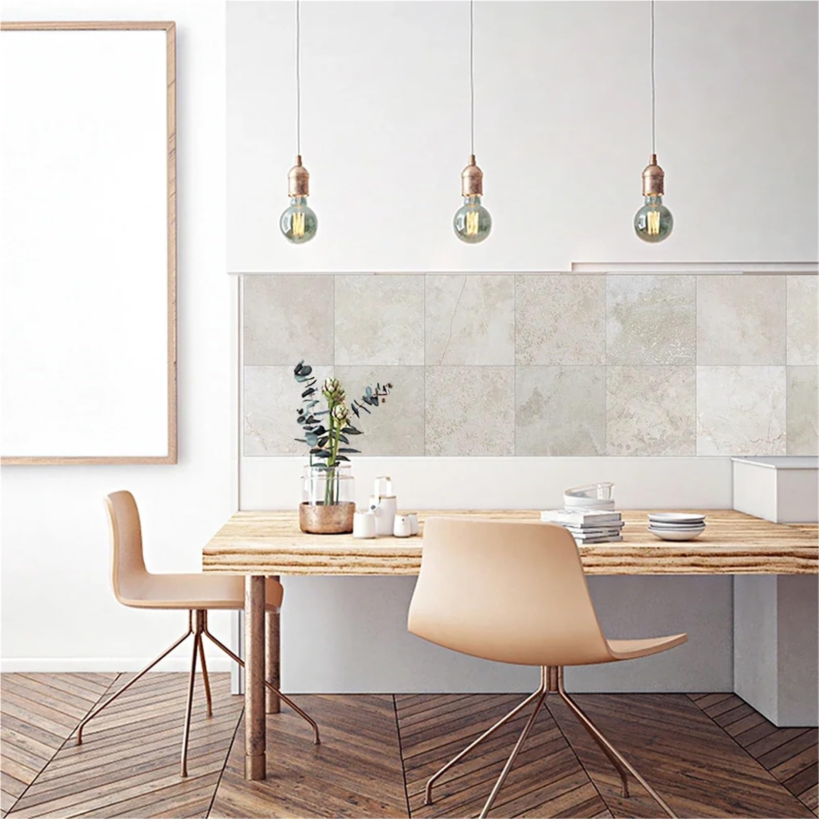 Pavimento Pvc 10 pezzi di piastrelle in marmo grigio for pavimenti, adesivi murali, cucina, bagno, decorazioni for la casa, resistenti all'usura e impermeabili(30cmX30cmX10pcs)