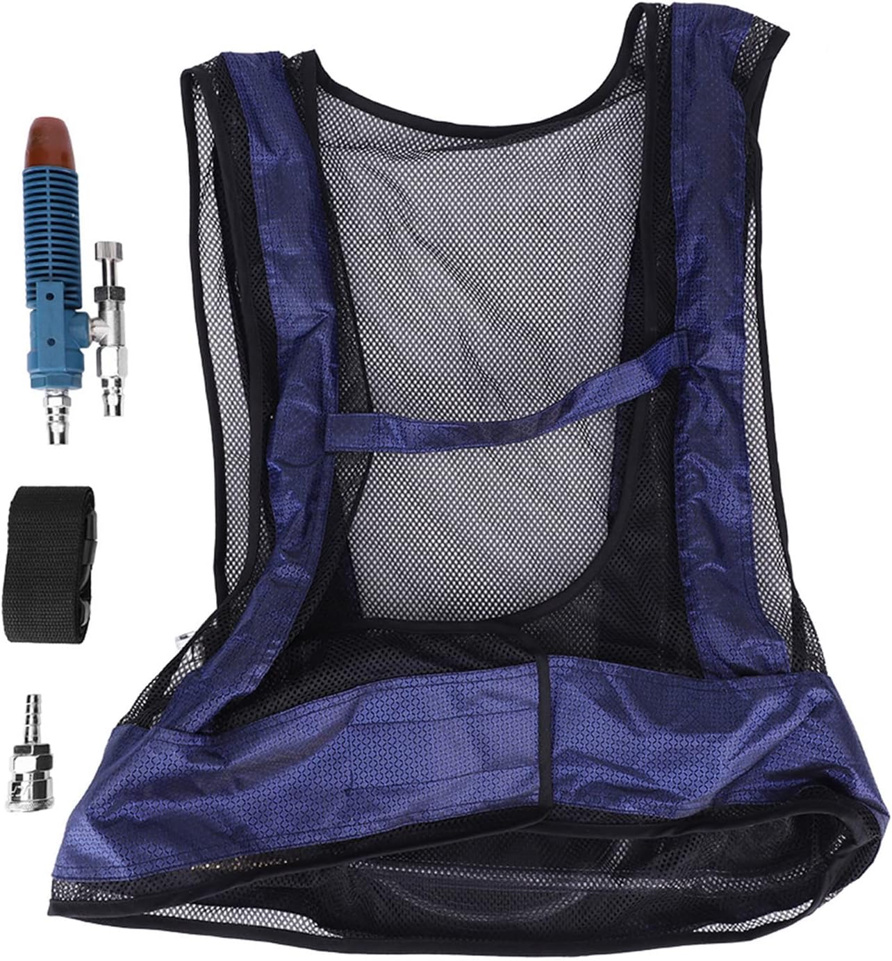 Air Vest Cooling Waistcoat, Blue Cooling Air Jacket Vest Cool, Welding Steel Air Conditioning Cooling Vests, Adjustable Air Conditioner Vests for High Temperature Working