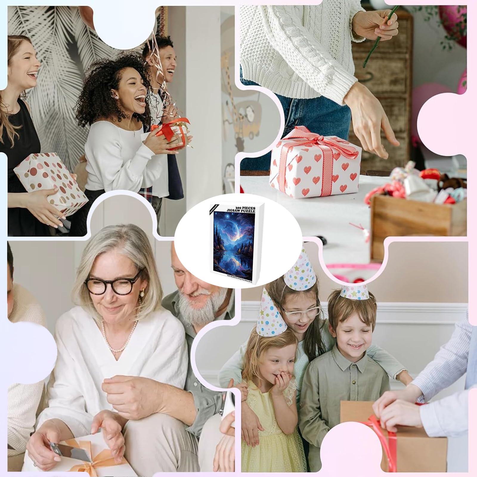 Great Jigsaw Puzzles for Adults 300 Pieces Dreamy Moon Night Challenging Puzzles for Adults Gift for Friends Family Home Decoration Puzzle - Image 4