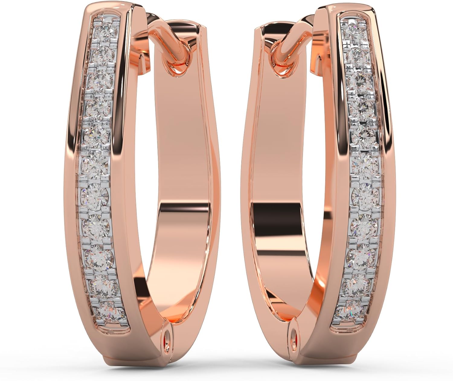 0.13 Cttw Round Cut Natural Diamond Hoop Earrings for Women | 925 Sterling Silver | I-J Color, I2-I3 Clarity | Fine Jewelry Gift Box Included