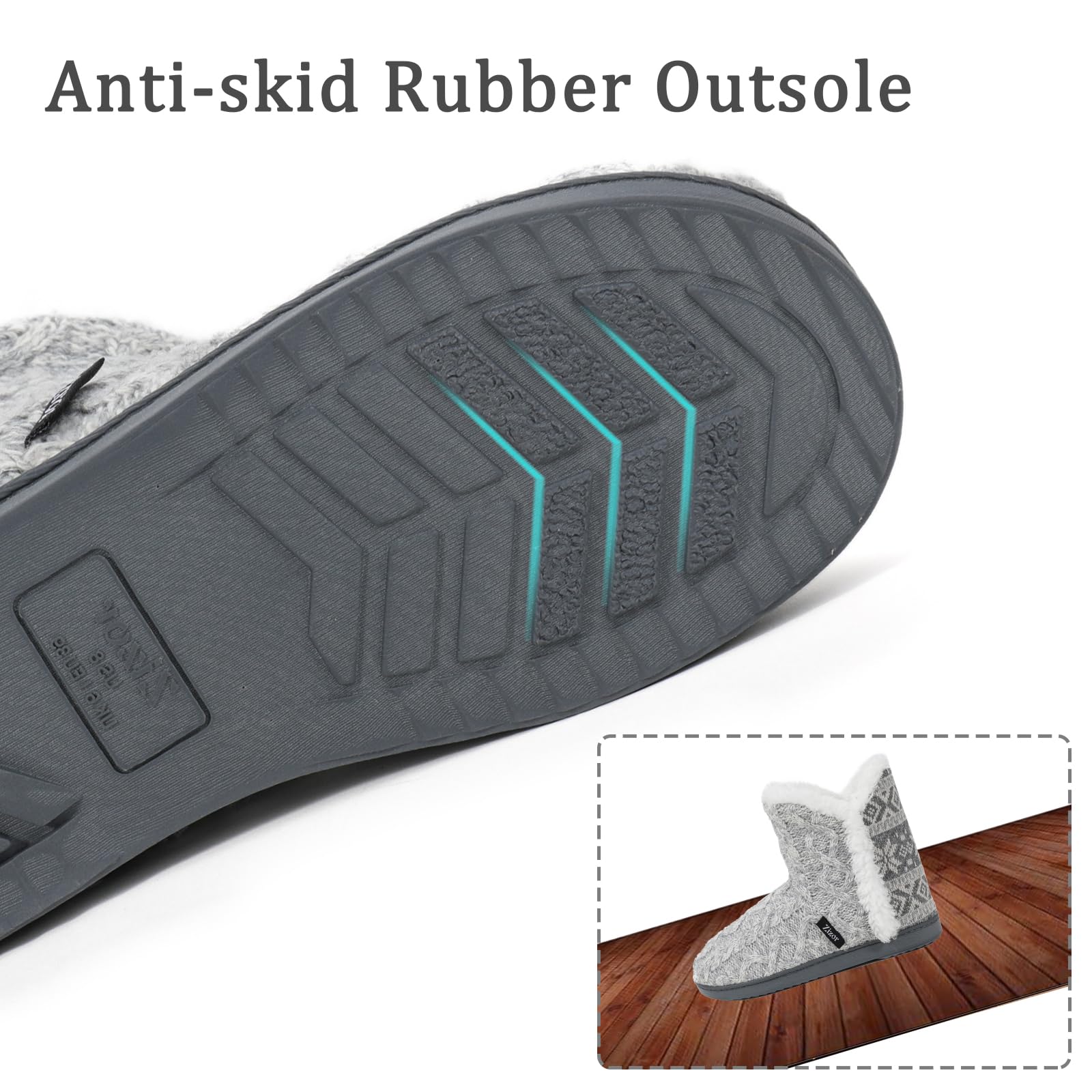 Zizor Jenna, pantofole da donna in maglia, con memory foam, foderate in pelliccia, per interni ed esterni