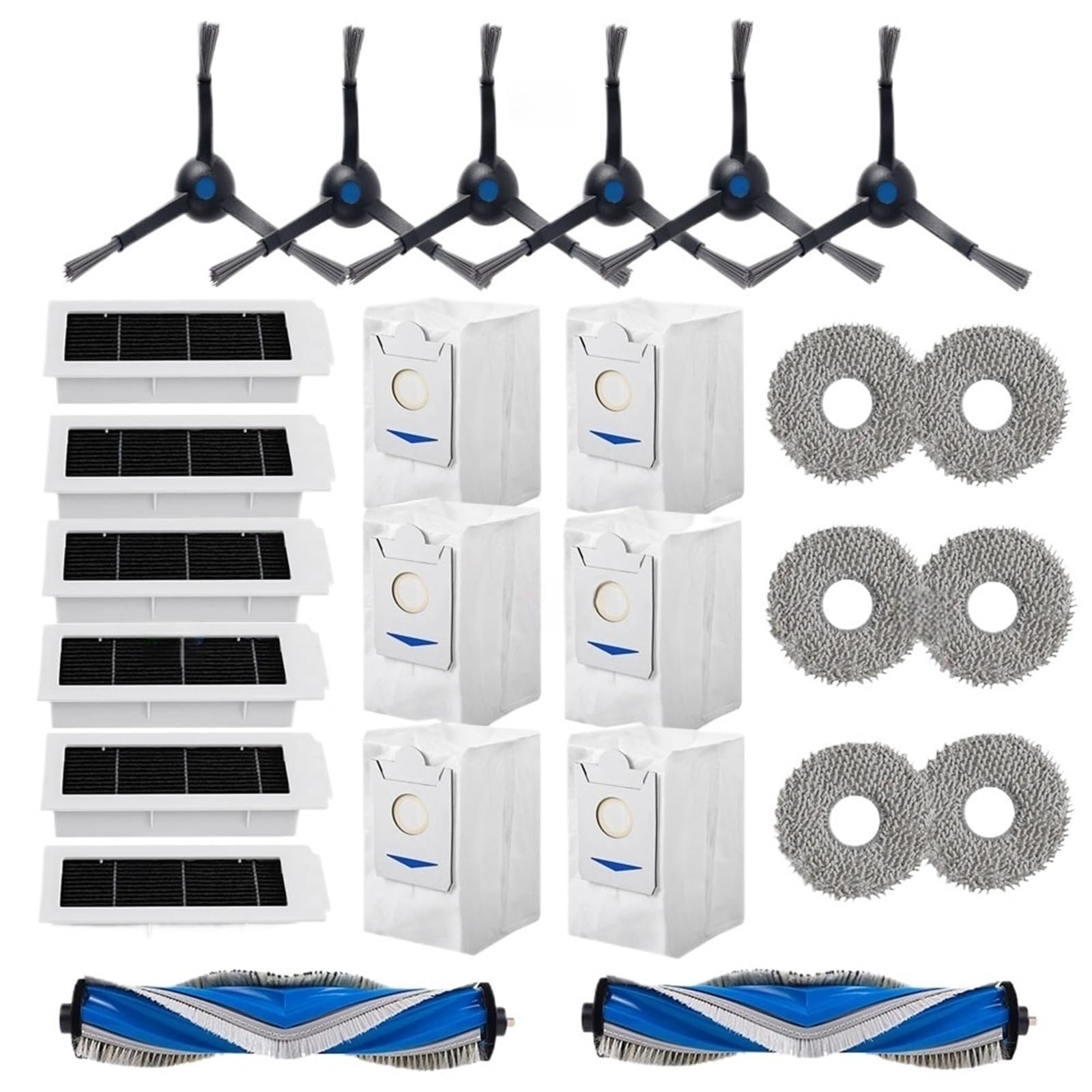 Kompatybilny z Ecovacs X5 Omni / X5 PRO OMNI/X5Pro/X5 Max Robot Vacuum Bag Main Side Brush Filter Mop Accessories Części zamienne (26 szt.)