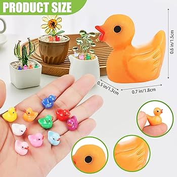 100pcs Mini Resin Ducks Colorful Tiny Ducks Plastic Small Miniature Ducks | UK