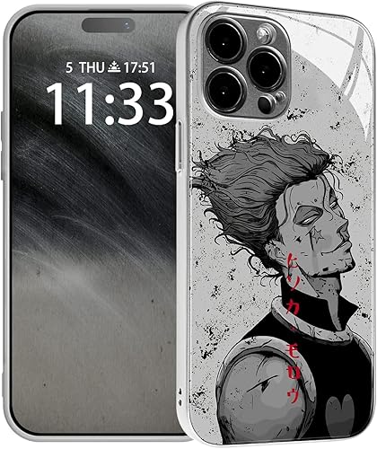 Miniatura 8 de Carcasa protectora de silicona suave para anime japonés anticaída, diseño de manga, fundas de vidrio templado, fundas multicolor (rojo metálico,