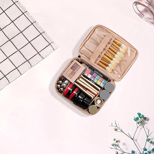 Miniatura 9 de OCHEAL - Bolsa de maquillaje grande con doble capa, estuche de cosméticos de almacenamiento vertical para mujeres o niñas con múltiples