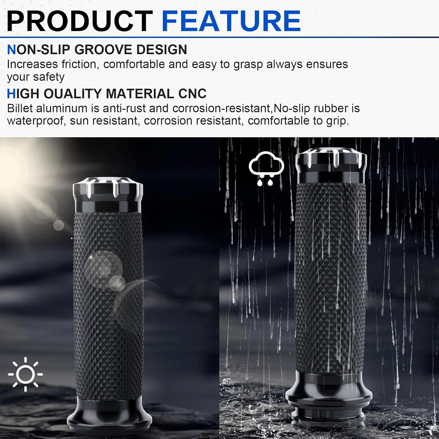 1 Inch/25mm Motorcycle Handlebar Grips Cable Throttle Hand Grips for Harley Touring Softail Dyna Sportster Street Glide Cruisers Choppers