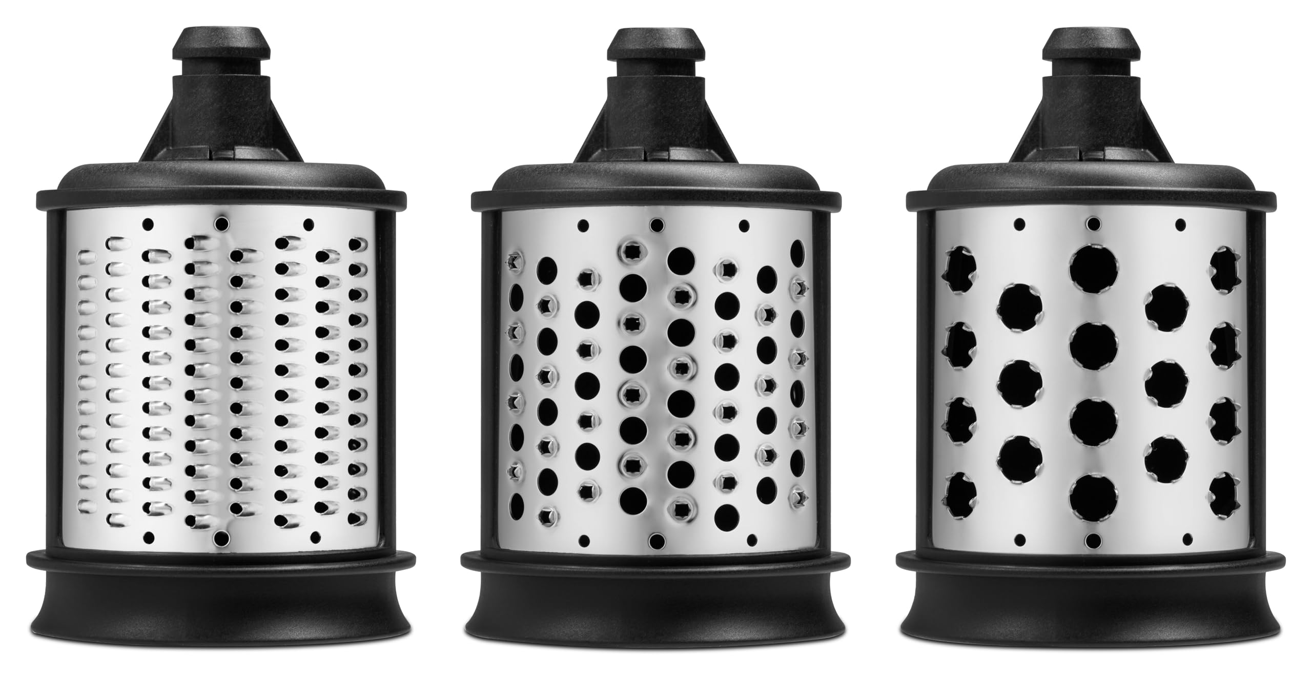 KitchenAid Raspeltrommeln – Ergänzungsset 5KSMEMVSC (3 Reisetrommeln) aus Edelstahl