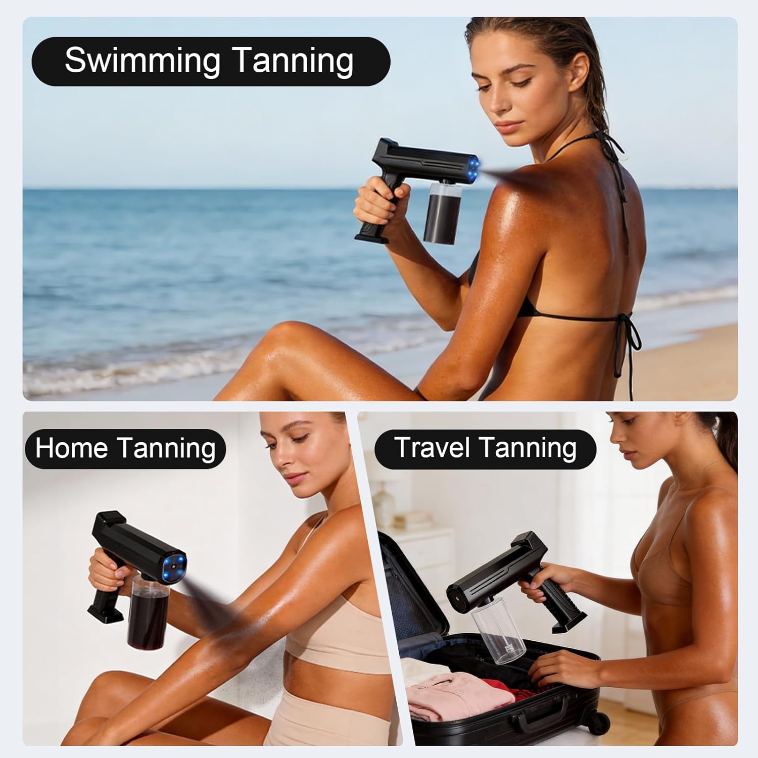 Spray Tan Machine, Spray Tan Gun with One-Touch Operation, Even Atomization, Cordless & Portable Strong Spray Level, Long Battery Life, Spray Tanning Machine For Travel Salon Beach Home Mobile Use