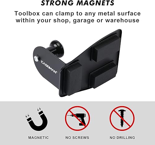 Miniatura 3 de CASOMAN Caja de herramientas magnética, bandeja, soporte para toallas de papel, juego de 4 piezas, negro, variedad de uso, duradero, imanes para